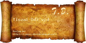 Tiszai Dávid névjegykártya